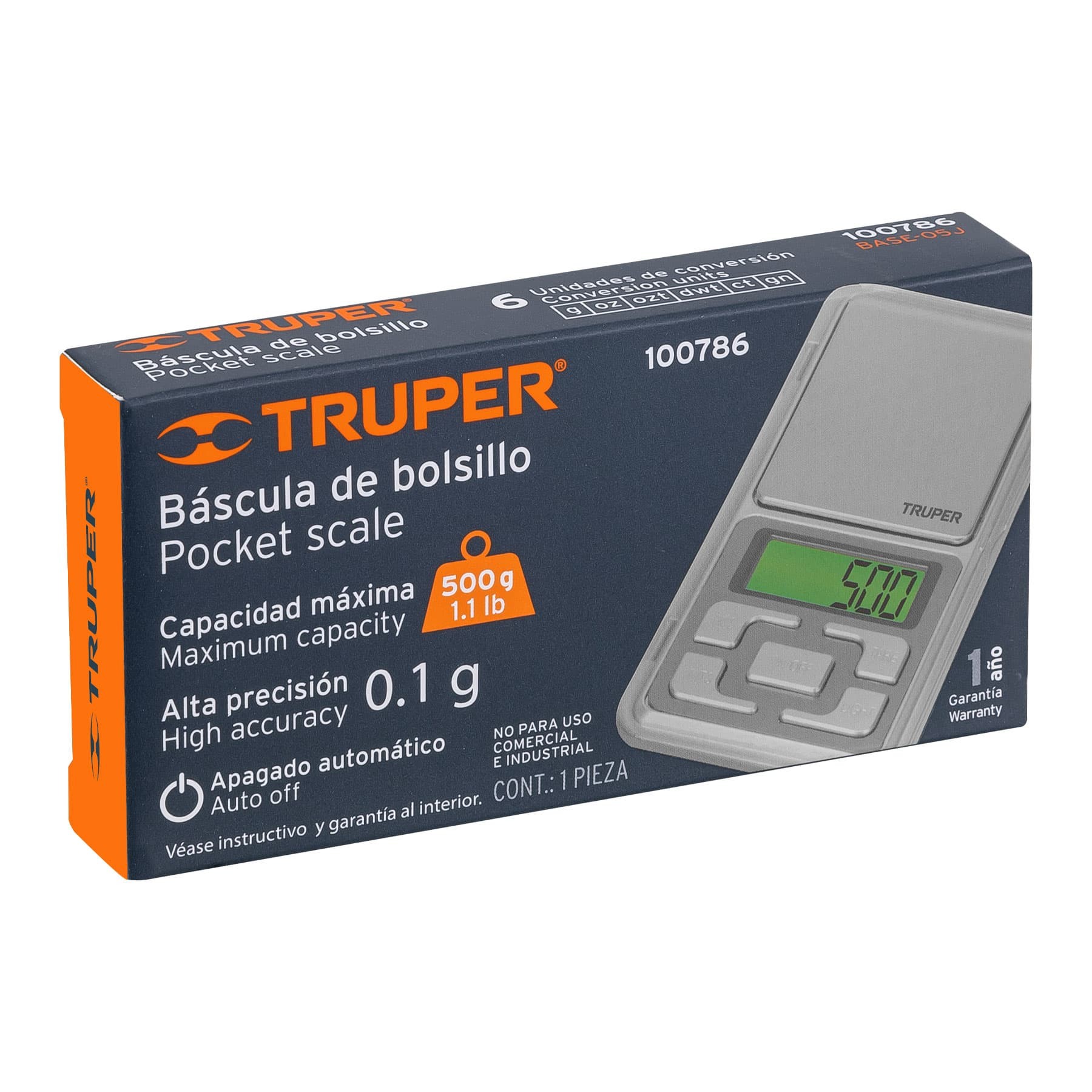 Truper Bascula Gramera Digital Precio ROMANA ELECT JOYERO 500GR - Main Image